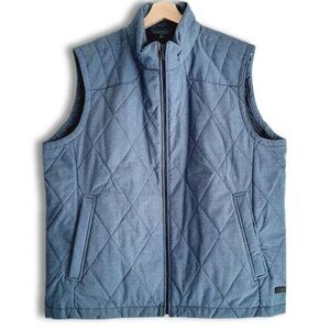 HUGO BOSS Contim Diamond Quilt Full-Zip Vest Regular Fit Blue Sz 44 R / L